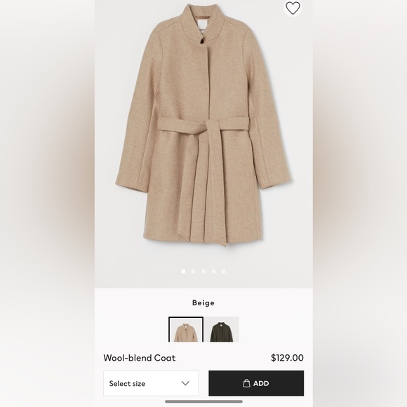 Beige Wool Coat - Picture 1 of 6